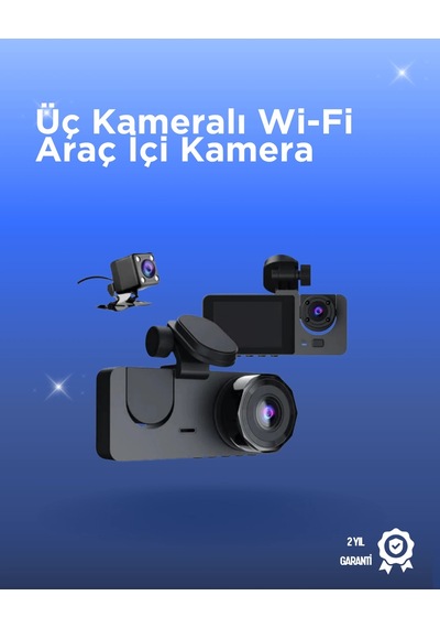Gelişmiş G-sensörlü Üçlü Araç Kamerası - 5' Lcd Ekran Ve Hareket Algılama 79472015