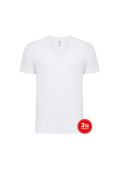 Sementa SAM Erkek Modal Derin V Yaka Tshirt 3'lü Paket - Beyaz Sementa SAM Erkek Modal Derin V Yaka Tshirt 3'lü Paket - Beyaz