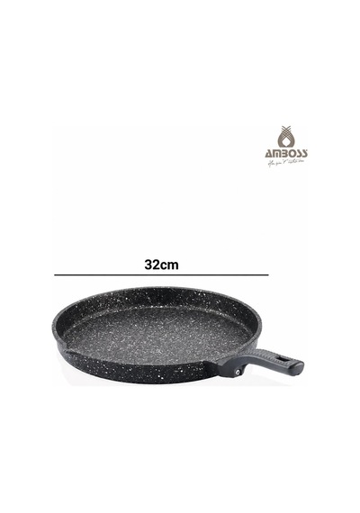 Döküm Granit Kapaklı Balık Tavası 32 Cm Siyah