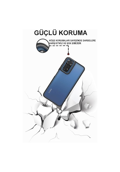 Xiaomi Poco X3 Pro Metal Kamera Korumalı Arkası Şeffaf Silikon Kılıf - Kırmızı
