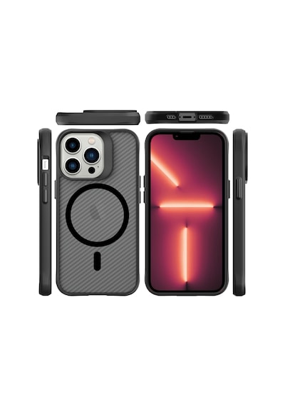 Bix Apple Uyumlu iPhone 13 Pro Max Carbon Fiber Force Magsafe Kılıf Anti-şok Teknolojili Kamera Ve Ekran Korumalı Bix Apple Uyumlu iPhone 13 Pro Max Carbon Fiber Force Magsafe Kılıf Anti-şok Teknolojili Kamera Ve Ekran Korumalı