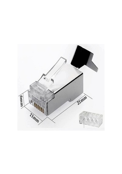 Speeduf Cat7 Metal Konnektör Rj45 Cat7 Jack + Kablo Ayraç 40lık Paket