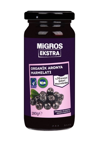 Migros Ekstra Organik Geleneksel Aronya Marmelatı 280 G - 8 Adet Tarı