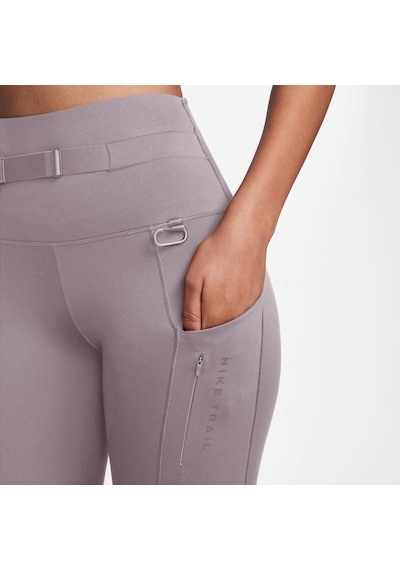 Nike Trail Go 7/8 Yüksek Destekli Kadın Koşu Taytı Sıkı Ve Dar Kalıptır Extra Çantalıdır -sportxstore Mor