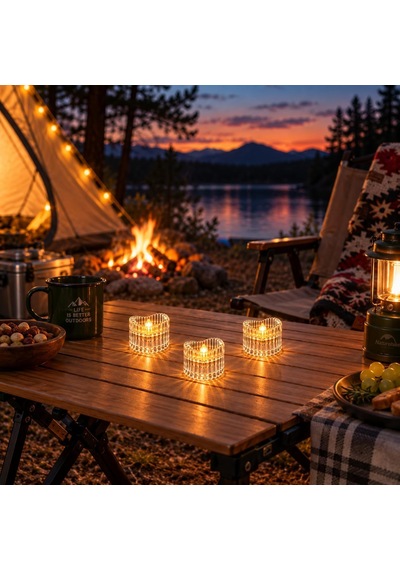 7 Adet Kristal Dalga Led Dekoratif Işık Pilli Masa Lambası 3303 Diğer