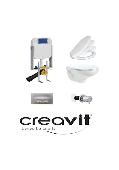 Creavit Tp320 Gömme Rezervuar Seti 5 Parça Yavaş Kapanırlı