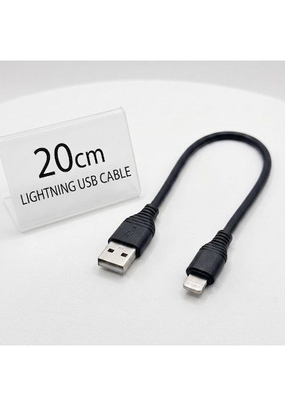 20cm Kısa Lightning Şarj Kablosu, Powerbank Uyumlu Taşınabilir 2.4a Hızlı Şarj Cihazı, Ekstra Dayanıklı Lightning Usb Kablo