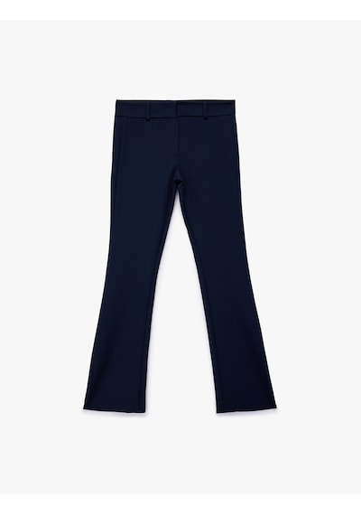Koton Normal Bel Slim Fit İspanyol Paça Kumaş Pantolon Lacivert 6wak40196pw Lacivert