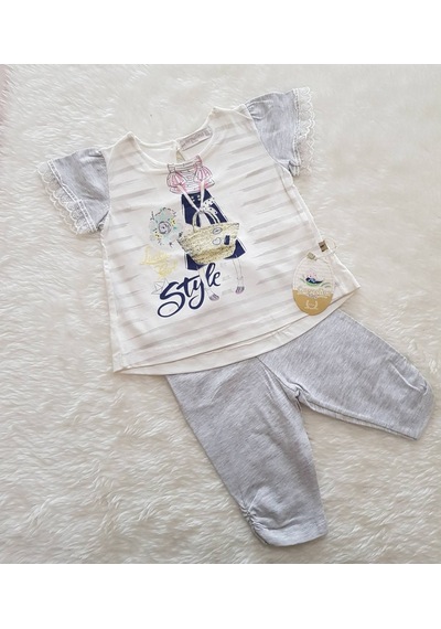 Candysbebe Bebek Yazlık 2 Parca Takım Beyaz