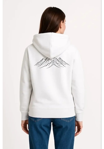 Etiler Collection Nihilist Penguen Özel Tasarım Oversize Kapüşonlu Sweatshirt - Beyaz
