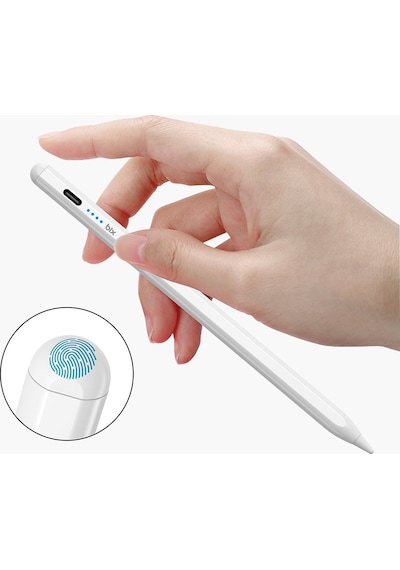 Bix Sp04 Stylus Pen Android İpad Universal Kapasitif Ekran Uyumlu Manyetik Çizim Tasarım Tablet Kalemi Beyaz