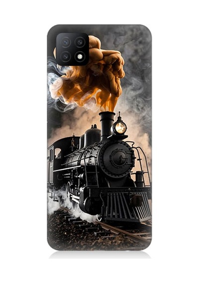 Oppo A53 Uyumlu Kara Tren Desenli Silikon Kılıf
