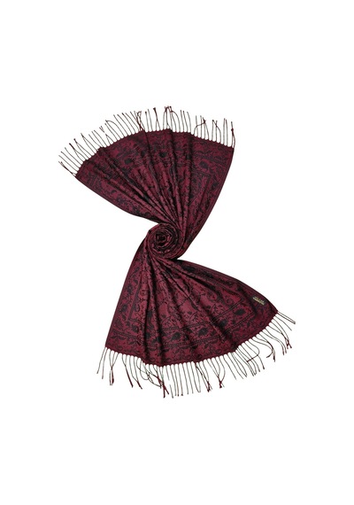 Mim Eşarp Kalın Kışlık Paşmina Şal 75x190 Cm Bordo