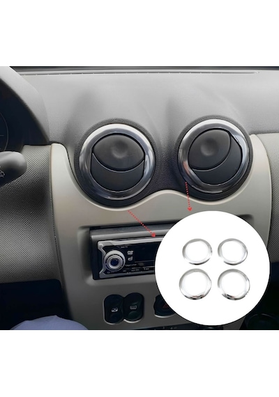 Ebal Otomotiv Dacia Duster Krom Havalandırma Çerçevesi 4 Prç. 2010-2018