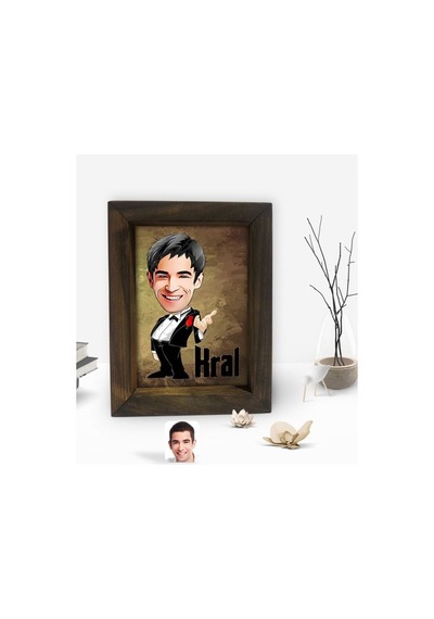 Kişiye Özel Baba Godfather Kral Karikatürlü Dekoratif Doğal Masif (500610970)
