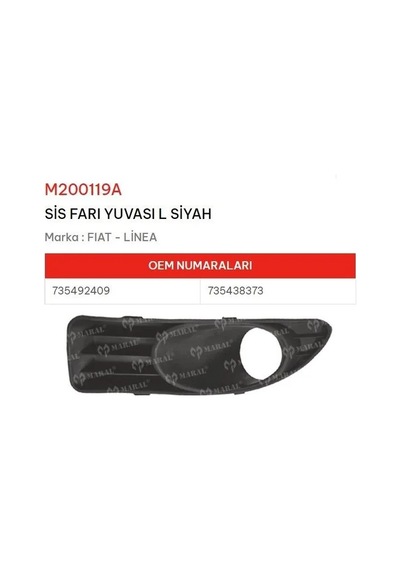 Sis Farı Yuvası Sol Siyah Linea 1