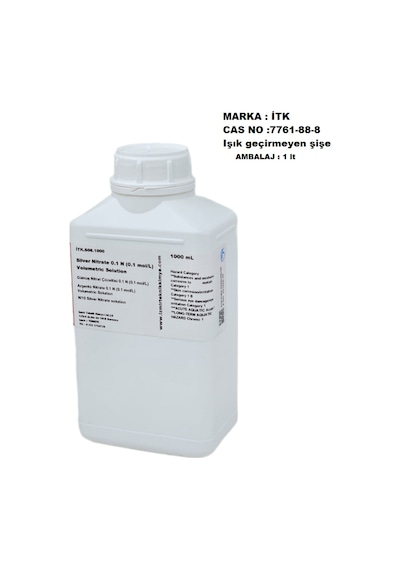 Gümüş Nıtrat Solüsyonu 0.1 N - 1 Lt