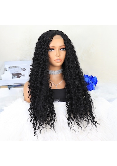Afro Dalga Siyah Orta Boy Tül Peruk - Zmff-582375 Renkli