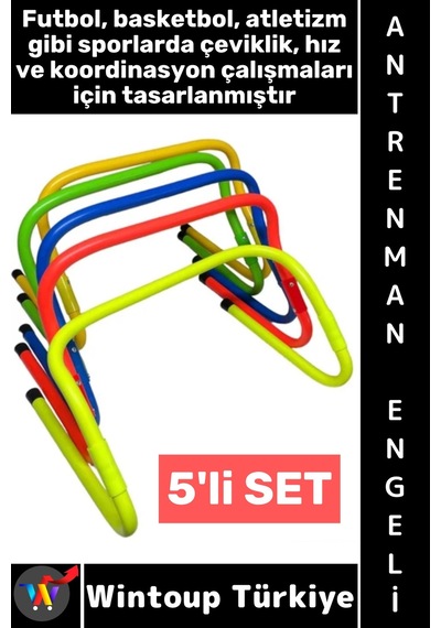 Antrenmanmalzemesi Futbol Basketbol Atletizm Fitness Kondisyon Çeviklik Antrenman Engeli 5'li Set Çok Renkli