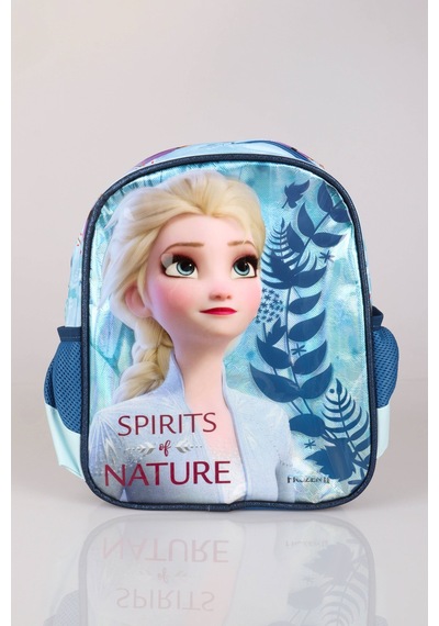 Dekomus İle Tek Bölmeli Küçük Boy 32 Cm Elsa Frozen Anaokul Çantası Açık Gri