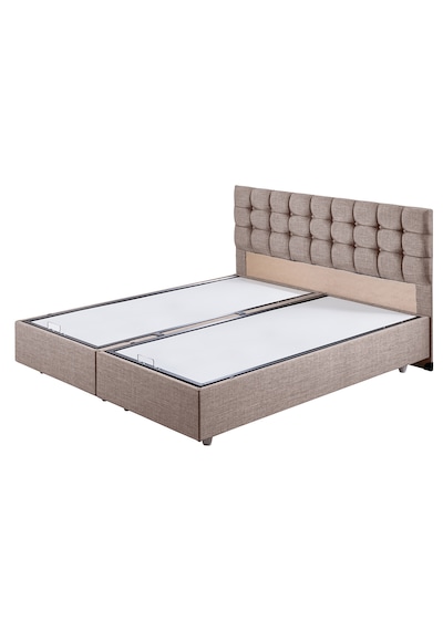 Venedik Çift Kişilik Baza Başlık Letto Yatak Seti - Açık Kahve 140 x 190