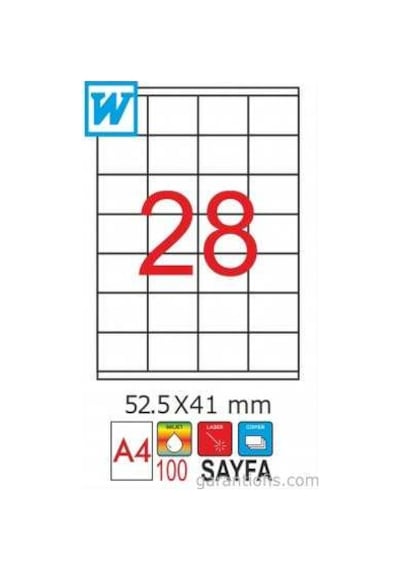 Goldmoon 2035 Laser A4 Sayfa Etiketi 52.5X41MM 100'lü Paket