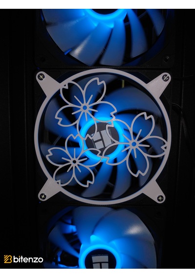 Çiçek Motifli V2 120x120 Mm Oyun Pc Aksesuarı, Masaüstü Bilgisayar Fan Kapağı Beyaz
