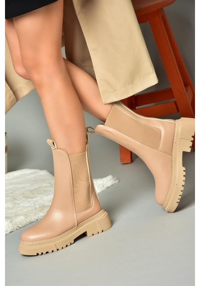 Fox Shoes N280349009 Ten Kalın Tabanlı Günlük Kadın Bot Ten