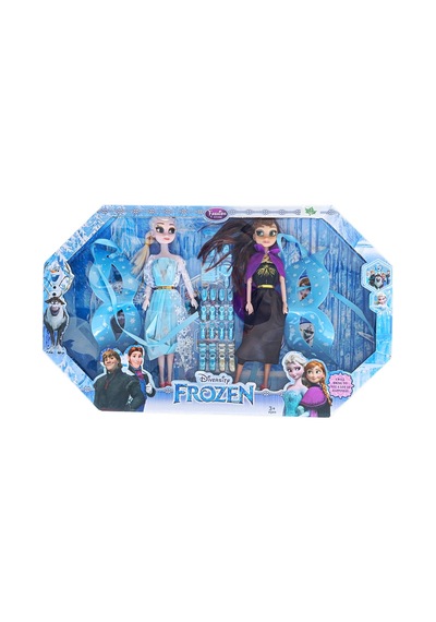 Dev Boy Parti Maske Elsa Ve Anna 2'li Set Ayakkabı Karlar Ülkesi Figür Oyuncak 30 Cm.