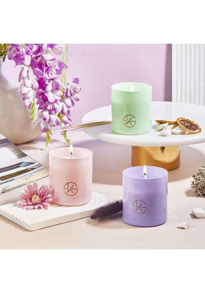 Selka Home Flowery Pathculi Lavander Kokulu Organik Cam Mum 480 Gr 001