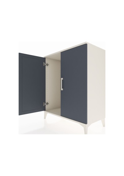 Hyperion Şifonyer 2 Raflı Tek Çekmeceli 2 Kapaklı 88x44x106 Aytaşı-antrasit Aytası