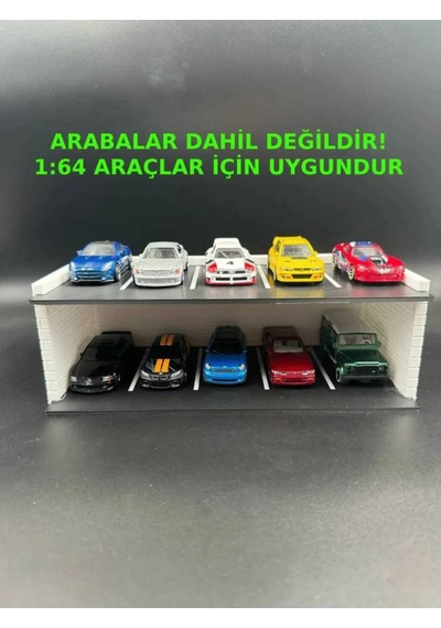 1:64 Ölçekli 2 Katlı Otopark Garaj Stand
