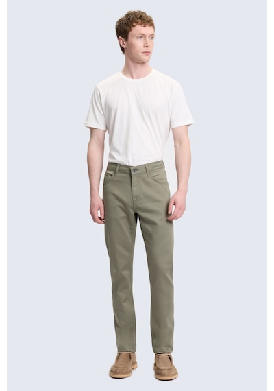 Hatemoğlu Yeşil Slim Fit 5 Cep Pamuklu Kanvas Pantolon