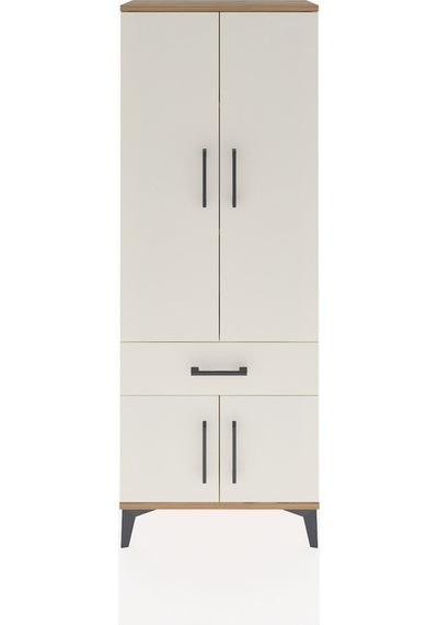 Arges Dolap 3 Raflı Tek Çekmeceli 4 Kapaklı 60x30x163 Çam-aytaşı Çam