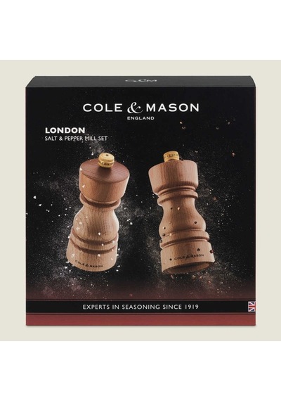 Cole & Mason H233005 Londra Doğal Kayın Tuz Ve Karabiber Değirmenleri 130 Mm Çok Renkli