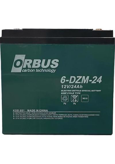 Orbus 12v 24ah 6dzm Elektrikli Bisiklet Aküsü