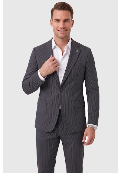 Deepsea Erkek Slim Fit Dar Kesim Çizgili Gofre Kumaş Lacivert Takım Elbise Tek Düğme İpli Pantolon 2602311 Deepsea Erkek Slim Fit Dar Kesim Çizgili Gofre Kumaş Lacivert Takım Elbise Tek Düğme İpli Pantolon 2602311