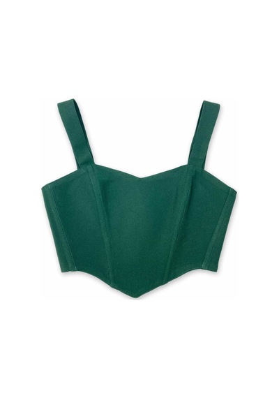 L'aura Corset Yeşil Renk Kalp Yaka Bayan Korse Büstiyer