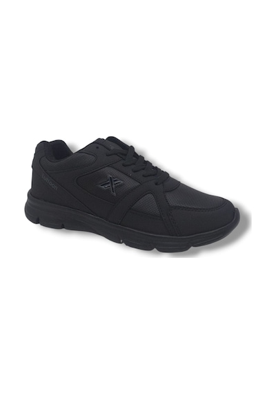 Zerhan Lutton 3555 Unisex Siyah Bağcıklı Yürüyüş Koşu Büyük Numara Spor Ayakkabı 45 46 47 48 Siyah