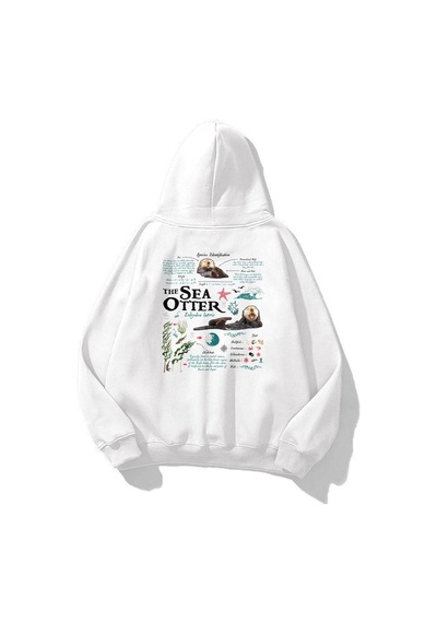Tarzsokak Unisex Sea Otter Sweatshirt Beyaz
