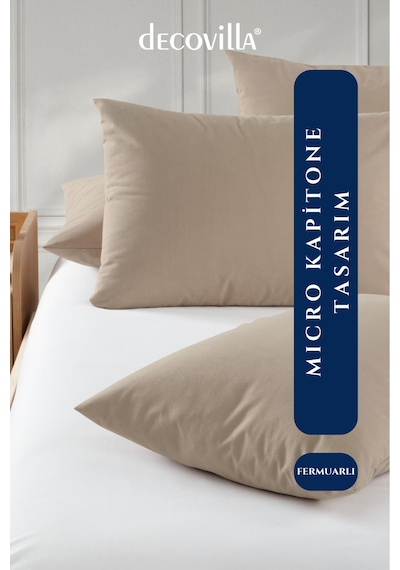 Micro Fermuarlı Yastık Alezi 50x70 Sıvı Geçirmez Bej