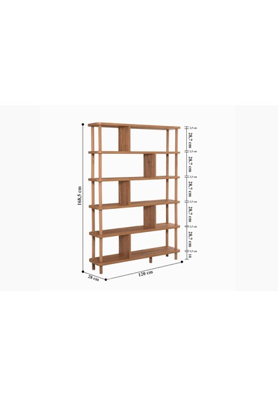 Esyala. Lora Doby Kitaplık Atlantik 120x28x168