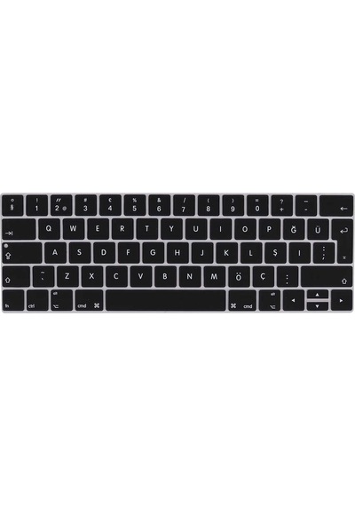 iOS Apple Uyumlu MacBook 15’ Pro 2017 A1707 Zore Klavye Koruyucu Silikon Ped Siyah