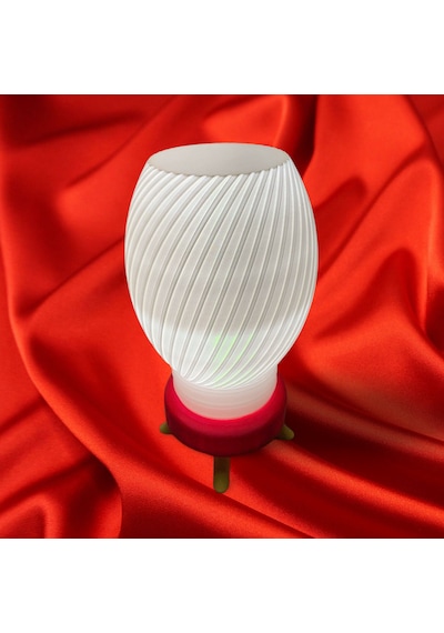 10tech Tasarım Değiştirilebilir Renkli Abajur Petg & Pla E27 Duy Led Uyumlu 5 Parça Modüler Yapı Beyaz - Mavi