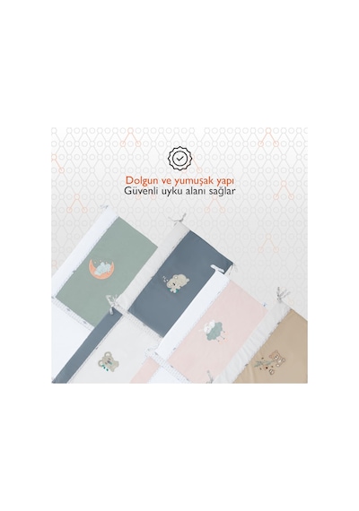 Gezenbebe Hero Bebek Ve Çocuklar İçin Nakışlı Karyola Kenar Koruyucu 40x180