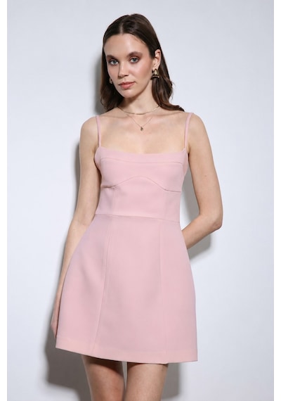 Antioch Askılı Mini Elbise Pembe