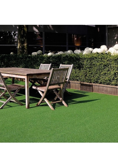 Vl Dekoratif Premium Kalite Suni Balkon Bahçe Kaymaz Taban Çim Halı 7 Mm Yeşil