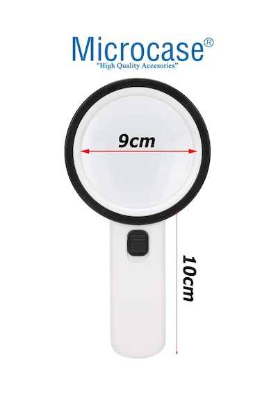 Microcase 90mm 30x Hd 12 Led Işık Aydınlatmalı El Tipi Büyüteç -al4610