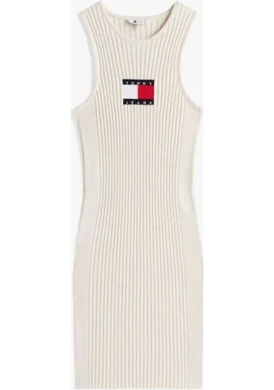 Tommy Jeans Tjw Flag Sweater Mını Dress Ext Kadın Beyaz Elbise Dw0dw20877ybl Beyaz