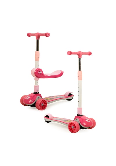 Maxi Taxi Zoomy Oturaklı Işıklı Katlanabilir Scooter Pembe